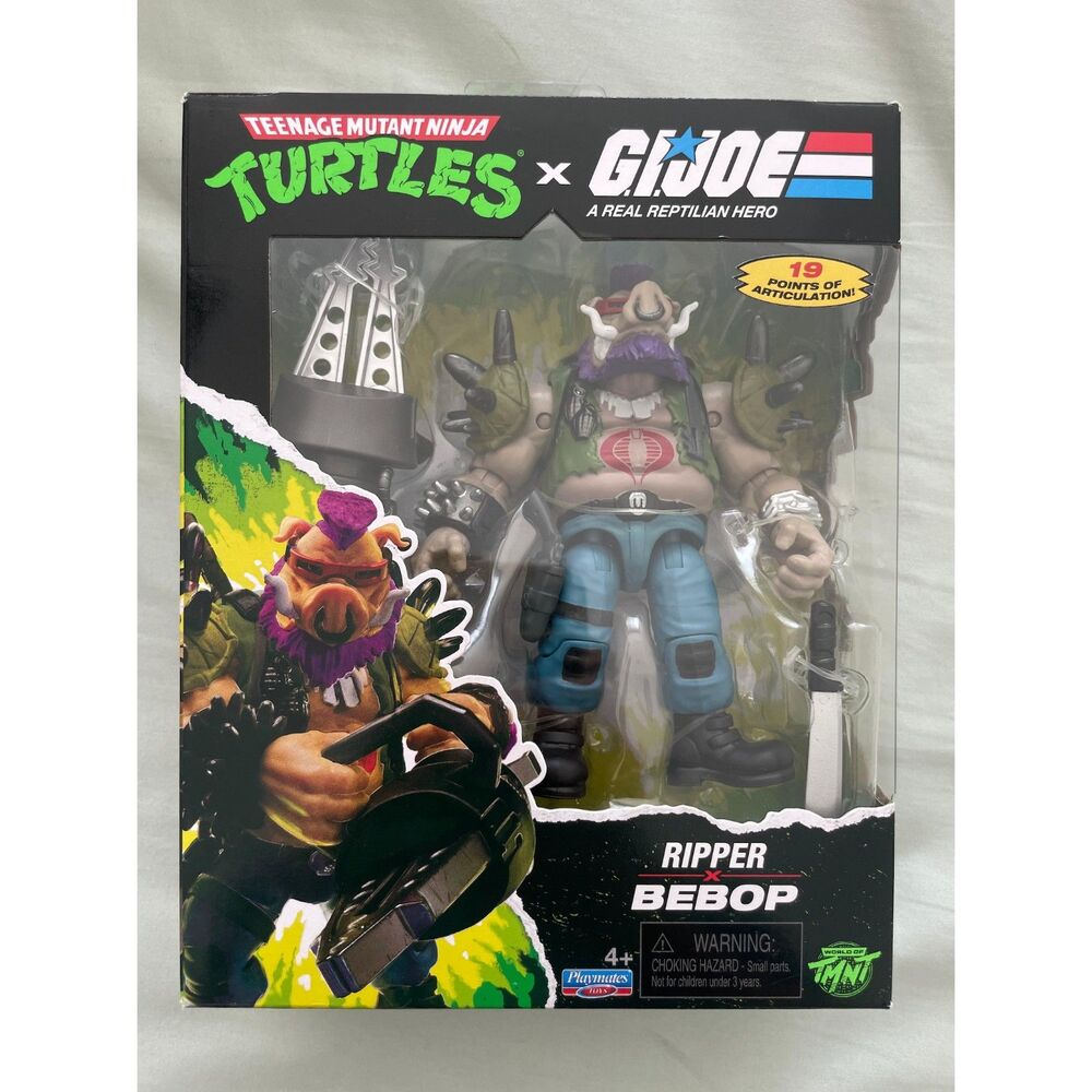 NEW TMNT x G.I. Joe Ripper x Bebop Action Figure Playmates Crossover NIB Sealed